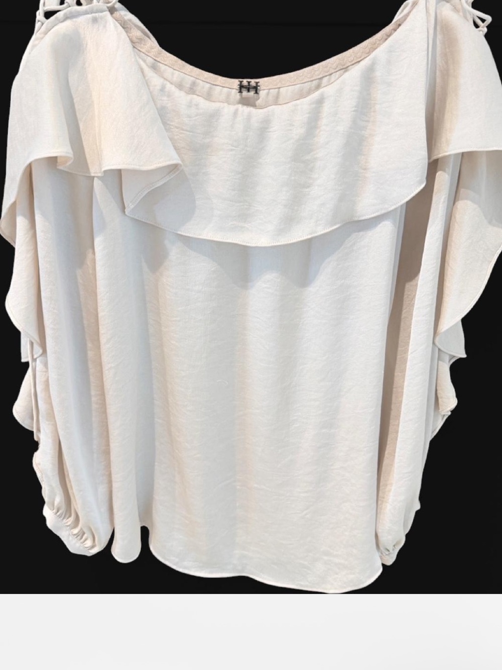 Haute Hippie Off-the-Shoulder Ruffle Blouse | Size Small